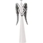 Kovový bílý anděl se srdcem - elegantní dekorace do interiéru Barva: bílá