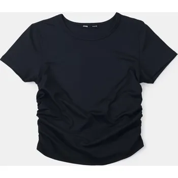 Dámské oblečení Sinsay - Přiléhavá halenka s řasením po stranách - černá - 334IH-99X - 334IH-99X-S