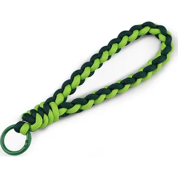 Splétaný přívěsek / klíčenka s karabinou - 6 zelená