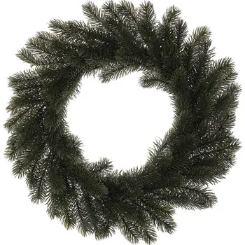 umělá květina Umělý smrkový věnec 43 cm - zelený, přírodní vzhled pro dekorace Barva: Zelená
