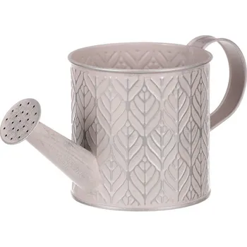 Kovový dekorační obal - béžová konvička se stříbrným vzorem Barva: šedá