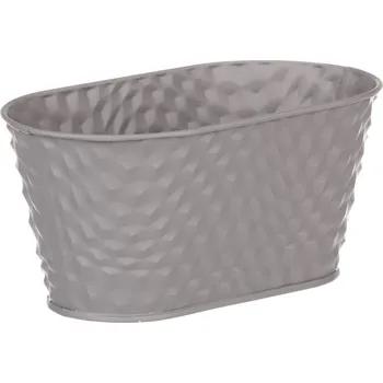 Obal na květináč Obal kovový - truhlík, barva šedá Barva: šedá