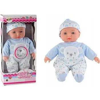 Panenka PANENKA MIMINKO 30 CM V PYŽAMKU A ČEPICI, VYDÁVÁ ZVUK, MĚKKÉ BŘÍŠKO