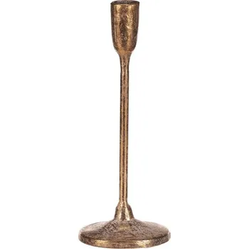 Zlatý kovový svícen na podstavci, 23 cm, elegantní dekorace Barva: Zlatá