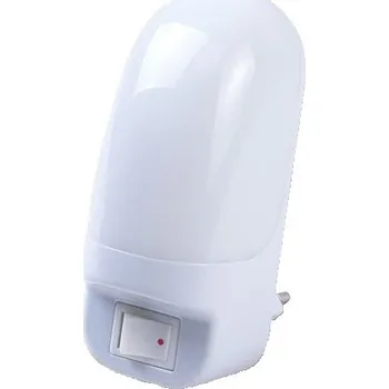 Lampička Noční lampa do zásuvky s vypínačem, bílá LED 3000K RUM-LUX
