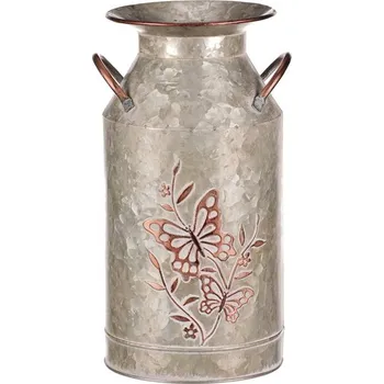 Váza Kovová váza s designem motýlů, elegantní dekorace pro květiny Barva: Hnědá