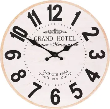 Hodiny Hodiny nástěnné - pr. 34 cm, MDF, grand hotel, 500 g