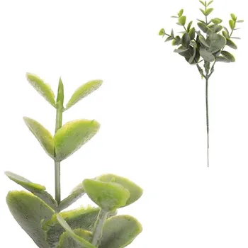 umělá květina Eukalyptus - umělý zápich, zelený, cena za 1 ks, svazek 6 ks Barva: Zelená