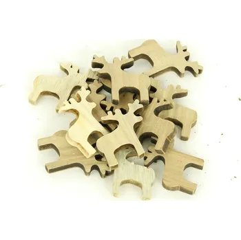 Vánoční dekorace Sob - dřevěná dekorace, barva přírodní, cena za balení (12 ks) Barva: Přírodní