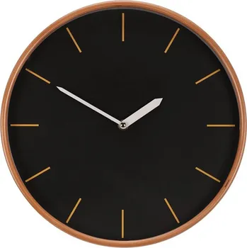 Hodiny Hodiny nástěnné - pr. 32 cm, MDF a dřevěný rám, černé Barva: černá