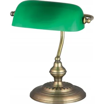 Lampička Bankéřská stolní lampa do pracovny se zeleným stínidlem, hnědá Rabalux