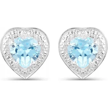 Náušnice STŘÍBRNÉ NÁUŠNICE S PŘÍRODNÍM TOPAZEM SRDÍČKA