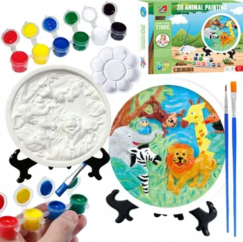 kreativní sada KREATIVNÍ SADA SÁDROVÁ ZVÍŘÁTKA K MALOVÁNÍ BARVY SÁDRA MALÝ UMĚLEC 3D