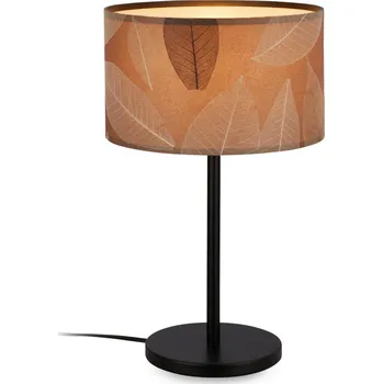 Lampička BRILONER Mata stolní lampa, dekor s lístky, kávová barva 7853014