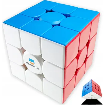 Hlavolam KOSTKA MONSTER GO 3x3x3 MAGNETICKÁ RYCHLOSTNÍ LOGICKÁ KOSTKA + PODSTAVEC