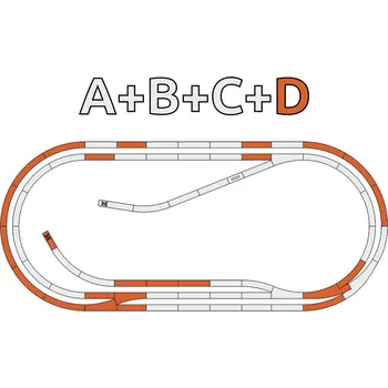 Vláček a vláčkodráha Roco Geoline Sada kolejí D (paralelní trať) s podložím - 61103
