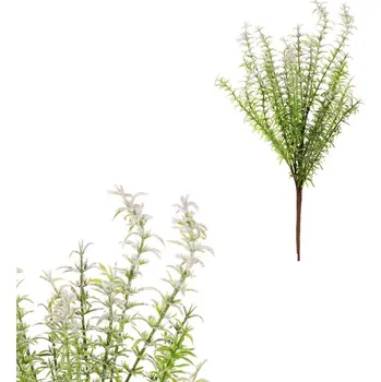 umělá květina Zeleň - umělý trs, zápich, bílé špičky Barva: Zelená