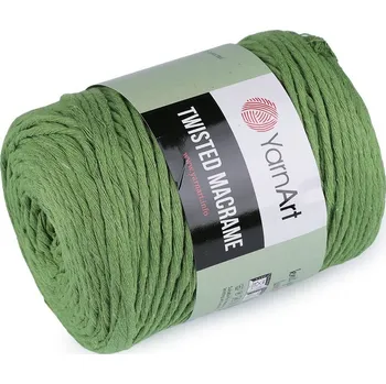 Galanterie Pletací příze Twisted Macrame 500 g - 25 (787) zelená trávová