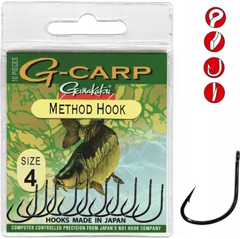 Rybářský háček Háčky na dno, plavanou, s protihrotem Gamakatsu G-CARP METHOD HOOK 1 ks