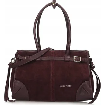 Kabelka Toscanio kabelka z pravé semišové kůže červená