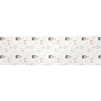 Vánoční dekorace Běhoun 40x150 cm béžový s vánočními skřítky, 100% polyester Barva: Béžová