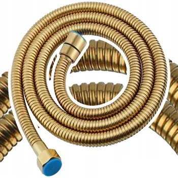 Sprchová hadice Dlouhá sprchová HADICE 150 - 170 cm zlatá, ocelová, bez kroucení ocel zlatá 1,5 m