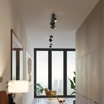 Lampička Escale LED bodovka BRUSH, černé, Ø 7 cm, kov, stmívatelné, 2 700 K černá 1 x 10 W LED - Doprava zdarma