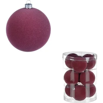 Vánoční dekorace Kulaté sametové ozdoby - pr. 7 cm, černé, cena za balení (9 ks) Barva: Fialová