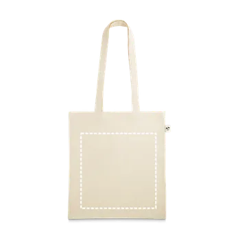 Nákupní taška LEON. Taška ze 100% organické bavlny (140 g/m²) 60 Střed, 300 x 300 Sítotisk (textil), 2 barvy