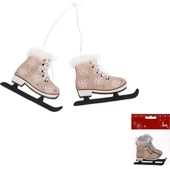 Vánoční dekorace Brusle závěsné - dřevo, barva přírodní, cena za balení (2 ks) Barva: Přírodní