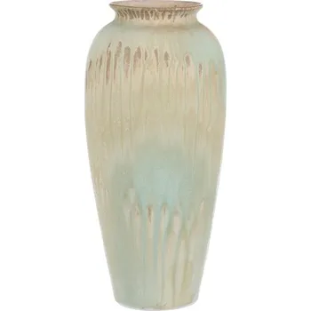 Váza Keramická váza amfora 40 cm, béžovo-zelená, elegantní dekorace Barva: Béžová