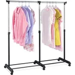 Teleskopický stojan na šaty černý kovový s odkladačem ABD-1214 BK Barva: černá