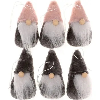 Vánoční dekorace Skřítek závěsný - látka, mix 2 barev, cena za balení (3 ks) Barva: Vícebarevná