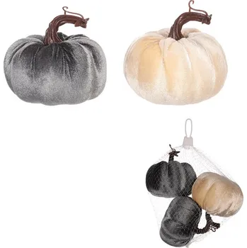 umělá květina Dýně plastová s látkou, mix 2 barev, cena za balení (3 ks) Barva: šedá