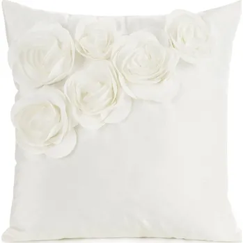 Povlak na polštářek Povlak na polštář s ROSES aplikací růží 45x45cm - krémový