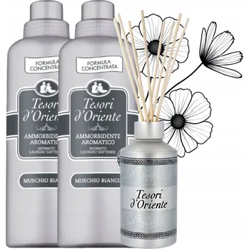 Aviváž Tesori d'Oriente vonné tyčinky a 2x Muschio Bianco tekutá aviváž