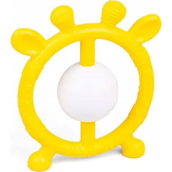 Kousátko s chrastítkem GiliGums silikonové žluté