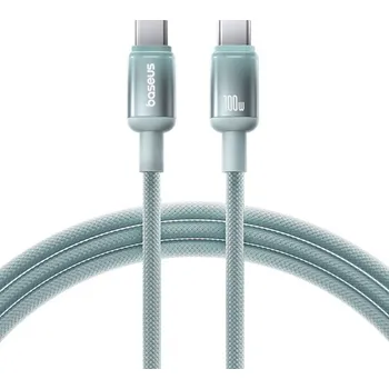 Náhradní díl pro mobilní telefon Baseus - datový kabel Discolor (E0420700) - USB-C na USB-C, 100W, 480Mbps, 1m - modrá/zelená