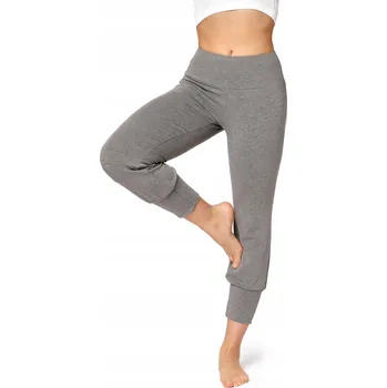 Jógové kalhoty 3/4 harémky legíny dámské BLV50-283 Šedé 3XL