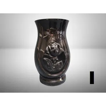 Váza Černá váza na hřbitov z polyesterové pryskyřice