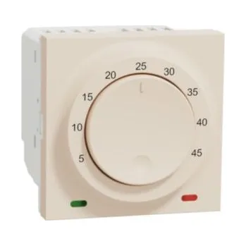 vypínač SCHNEIDER ELECTRIC Termostat Unica prostorový otočný béžový NU350144