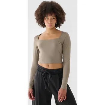 Dámské tričko Dámské Tričko s dlouhým rukávem 4F Hnědé XS