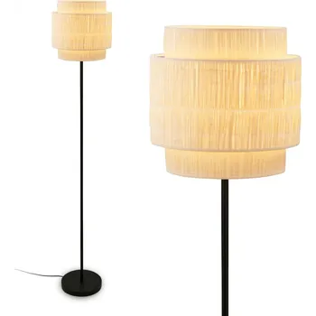 Lampička BRILONER Papper stojanová lampa, stínidlo z přírodních vláken, nožní vypínač, přírodní 1851014