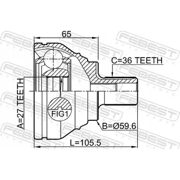 Poloosa kola Sada kloubů, hnací hřídel Febest 1710-Q3
