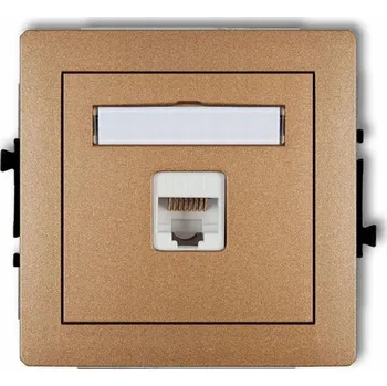 Elektrická zásuvka POČÍTAČ ZÁSUVKA 1xRJ45 5e KARLIK DECO ZLATÁ MET.