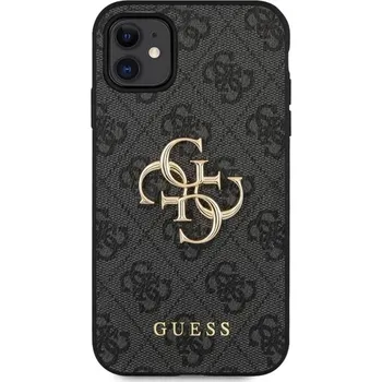 Pouzdro na mobilní telefon Apple Guess PU 4G Metal Logo kryt iPhone 11 šedý