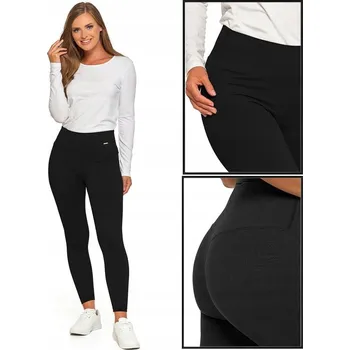 Dámské legíny Dámské legíny VYSOKÝ PAS žebrované NEPRŮHLEDNÉ KLASICKÉ MORAJ L/XL