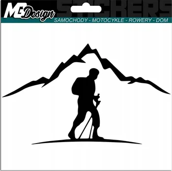 Samolepicí dekorace na vozidlo NÁLEPKA na auto TURISTA HORY VÝPRAVA 9x15