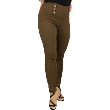 Dámské legíny Dámské legíny úzkého střihu s knoflíky – vysoký pas, elegantní S/M