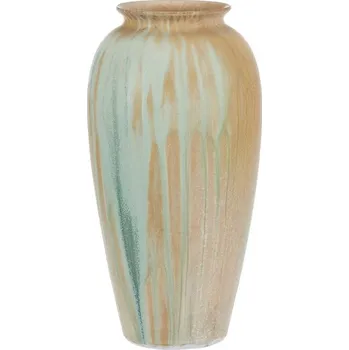 Váza Keramická váza amfora 35 cm, béžovo-zelená, elegantní dekorace Barva: Béžová